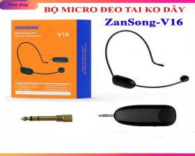 Micro không dây đeo tai Zansong V16 – Phù hợp cho mọi thiết bị, hỗ trợ thuyết trình, giảng dạy