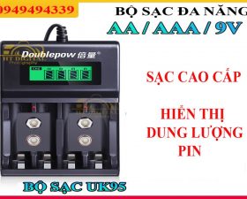 Bộ sạc 04 pin đa năng Doublepow DP-UK95, hiển thị dung lượng pin