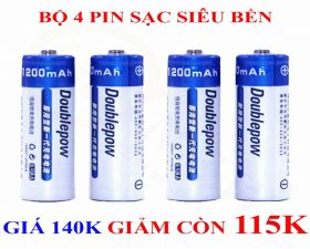 Combo 04 pin sạc AA 1200mAh cao cấp Doublepow